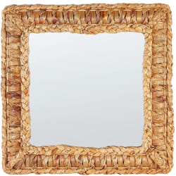 Beliani - Miroir Mural Suspendu en Jacinthe d'Eau Ton Naturel Finition Laquée 52 x 52 cm Forme Carrée Langli
