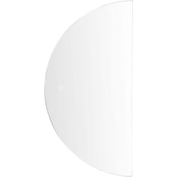 Miroir Mural Suspendu Argenté à led 50 x 100 cm Forme Demi Ronde Minimaliste Loue