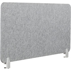 Panneau Séparateur de Bureau Acoustique et Visuel 130 x 50 cm en Polyester et Matériau Synthétique Gris Foncé Split