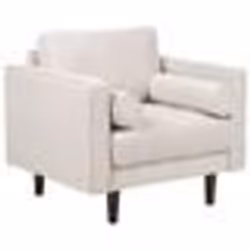 Fauteuil en tissu beige NURMO
