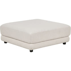Ottoman pour Canapé Tabouret Assise Repose Pieds Carré en Polyester Rembourré Blanc Cassé