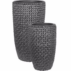 2 pots à plantes. Améliorez votre décor avec notre ensemble de deux pots à plantes fabriqués en polyrotin durable. Avec leur  ...