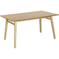 Table à Manger en mdf et Bois d'Hévéa Clair Finition Plaquée pour 6 Personnes 150 x 90 cm Varley