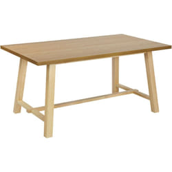 Table à Manger en MDF et Bois d'Hévéa Clair Finition Plaquée pour 6 Personnes 160 x 90 cm Barnes