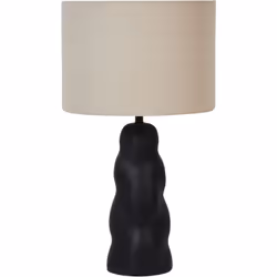 Lampe de chevet en céramique avec abat-jour. Complétez le design de votre espace avec cette lampe de table minimaliste dotée ...