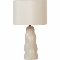 Lampe de chevet en céramique avec abat-jour. Complétez le design de votre espace avec cette lampe de table minimaliste dotée  ...