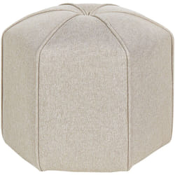 Beliani - Poufs en Lin Beige Contreplaqué et Bois d'Hévéa Repose-Pieds Glamour Assise Supplémentaire Wishek