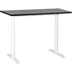 Beliani - Bureau Électrique Hauteur Réglable Design Moderne Pieds Ronds 120 x 72 cm Plateau Noir et Cadre Acier Blanc destinas
