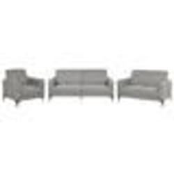 Ensemble canapés et fauteuil en tissu gris 6 places FENES