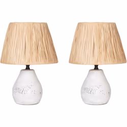 Lampes de chevet faites à la main avec effet vieilli. Illuminez vos espaces de vie avec cet ensemble de lampes de table éléga ...