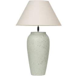 Lampe de Table en Céramique Blanche et Lin Abat-Jour Conique 57 cm de Chevet Amblo