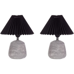 Beliani - Lampes de Table en Céramique Grise et Synthétique Abat-Jour Conique 32 cm de Chevet Lot de 2 Zeyi