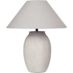 Beliani - Lampe de Table en Céramique Grise et Lin Abat-Jour Conique 58 cm de Chevet Graliwdo
