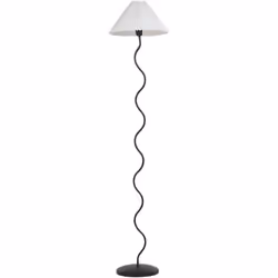 Lampadaire à pied sinueux. Inspiré des formes vintage, ce lampadaire original dégage un charme intemporel. Doté d'une base mé ...