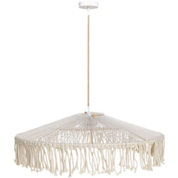 Beliani - Lampe Pendante Style Boho Franges en Corde Papier Tressé Beige Akobo