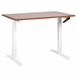 Bureau à hauteur réglable 120 x 72 cm bois foncé et blanc DESTINES