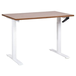 Bureau à hauteur réglable 120 x 72 cm bois foncé et blanc DESTINES