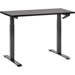Beliani - Bureau Hauteur Réglable Manuellement Design Moderne Pieds Carrés 120 x 72 cm Plateau et Cadre Acier Noir destines