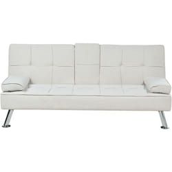 Canapé-lit Moderne Table escamotable Clic-Clac Convertible en Tissu Beige Roxen