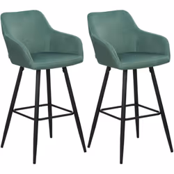 Set de 2 tabourets de comptoir moderne. Améliorez votre espace de bar avec nos chaises de comptoir rembourrées, équipées de r ...