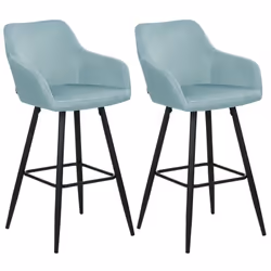 Set de 2 tabourets de comptoir moderne. Améliorez votre espace de bar avec nos chaises de comptoir rembourrées, équipées de r ...
