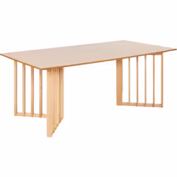 DESCRIPTION GÉNÉRALE Table de repas moderne en bois d'hévéa et MDF, au style Japandi. Idéale pour les repas en famille ou ent ...