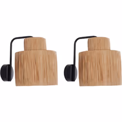 Set de 2 lampes murales boho. Illuminez votre espace et ajoutez un charme naturel avec cet ensemble d'appliques murales. Avec ...