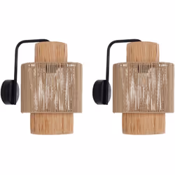 Set de 2 lampes murales boho. Améliorez l'ambiance de votre intérieur avec cet ensemble d'appliques murales à la lueur chaleu ...