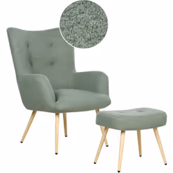 Fauteuil rétro avec repose-pieds. Cet ensemble exceptionnellement confortable, composé d'un fauteuil et d'un ottoman au desig ...