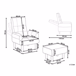 Fauteuil inclinable avec repose-pieds beige OLAND