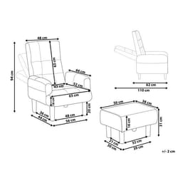 Fauteuil inclinable avec repose-pieds beige OLAND