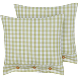 Beliani - Ensemble de 2 Coussins à Boutons Moderne Décoratifs Accessoires 45 x 45 cm Vert Olive et Blanc Talya