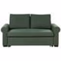 Canapé 2 places convertible en tissu vert SILDA