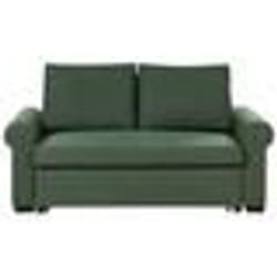Canapé 2 places convertible en tissu vert SILDA
