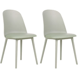 Lot de 2 Chaises Minimaliste et Moderne Rembourrage Synthétique Salle à Manger Salon Cuisine Vert Clair Fomby