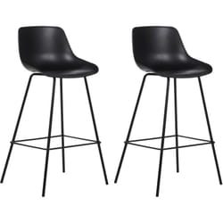 Beliani - Lot de 2 Chaises de Bar à Hauteur de Comptoir en Plastique Pieds en Métal Noir Emmet