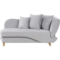 Beliani - Chaise Longue Moderne Côté Droit en Velours Salon Hall Bureau Gris Clair Meri ii