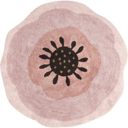 Beliani - Tapis de Sol en Coton ø 140 cm Motif Fleuri Enfant Salon Chambre Rose Kharat