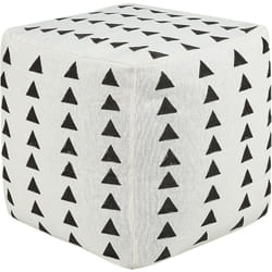 Pouf Repose-Pieds en Coton 45 x 45 cm Salon Bureau Blanc et Noir Tarodi