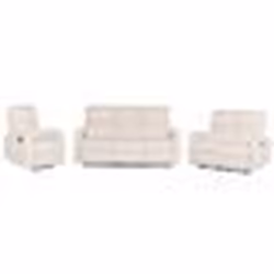Ensemble de salon inclinable manuellement velours blanc VERDAL