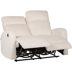 Canapé 2 Places Inclinable Electrique de Relaxation Moderne en Velours Blanc Verdal