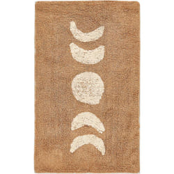 Tapis de Bain Moderne en Coton Rectangulaire 50 x 80 cm Salle de Bain Marron Esme