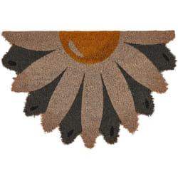 Paillasson d'Intérieur Moderne en Forme de Fleur 40 x 60 cm Support Antidérapant PVC et Fibre Coco Multicolore Hotaka