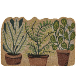 Beliani - Paillasson d'Intérieur Moderne Motif Pots à Plantes 40 x 60 cm Support Antidérapant pvc et Fibre Coco Naturel Anamudi