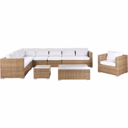 Grand salon de jardin confortable et élégant. Transformez le look de votre terrasse avec cet ensemble de jardin modulable et ...