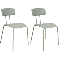 Lot de 2 Chaises de Salle à Manger Sans Accoudoirs Pieds en Métal Vert Clair Sibley