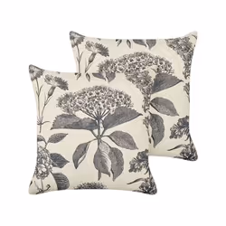 Lot de 2 coussins 45 x 45 cm beige et gris ROSEMARY