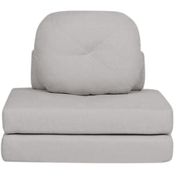 Beliani - Fauteuil 1 Place Pliable Canapé-Lit d'Invité Moderne Minimaliste avec Coussins en Tissu Gris Clair Olden