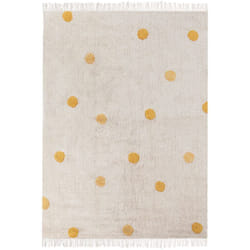 Beliani - Tapis Chambre Enfant Espace de Jeu 140 x 200 cm Motif à Pois en Coton Beige et Jaune Dardere