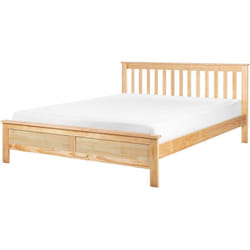 Lit Double Scandinave en Bois de Pin 140 x 200 cm Bois Clair Mayenne
